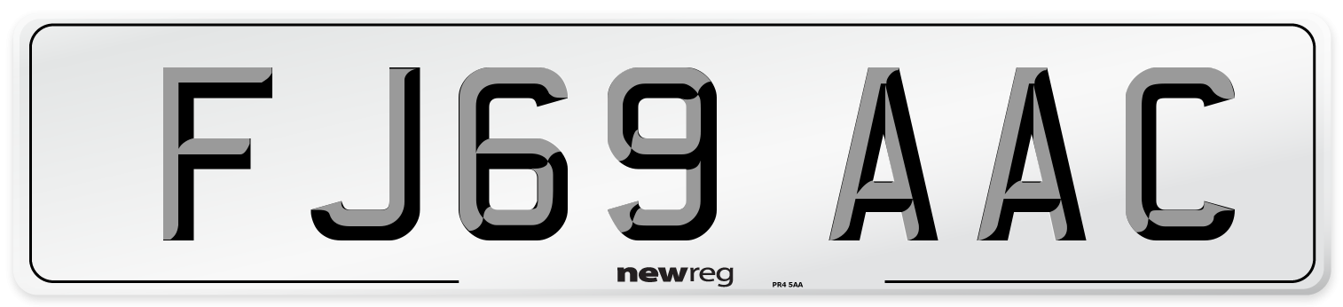 FJ69 AAC Number Plate from New Reg